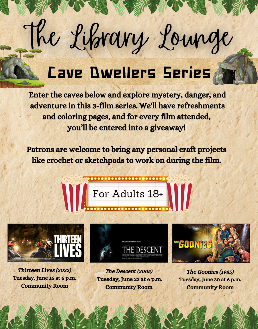 Library lounge cave dweller series poster