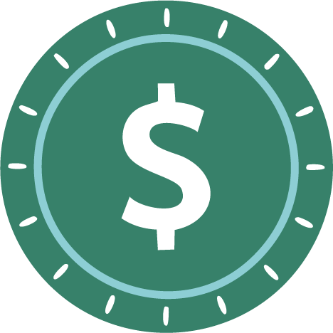 Icons - Circle Coin with Dollar Sign - Green