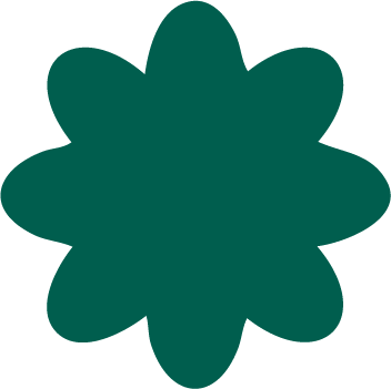 Icons - Flower Outline Shape - Dark Green