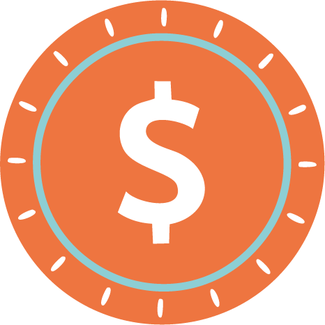 Icons - Circle Coin with Dollar Sign - Orange