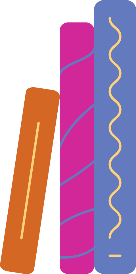 Three Colorful Vertical Books