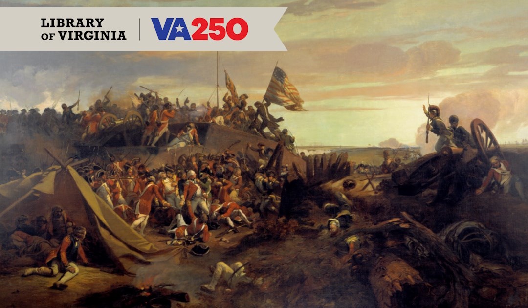 Painting of continental soldiers storming a British redoubt at Yorktown during the revolutionary war. 