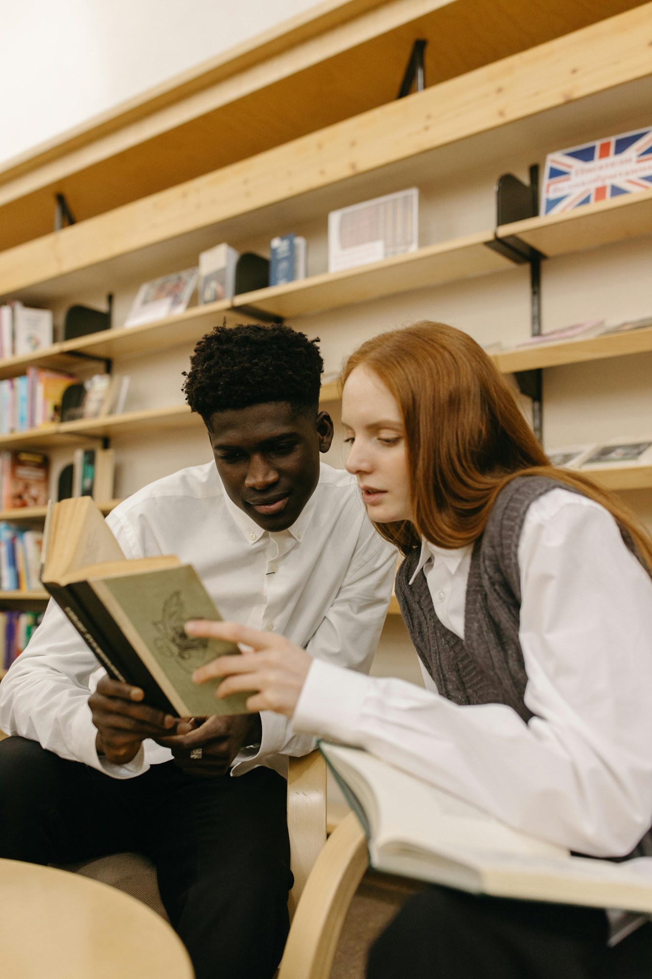 Man and Woman Reading a Book