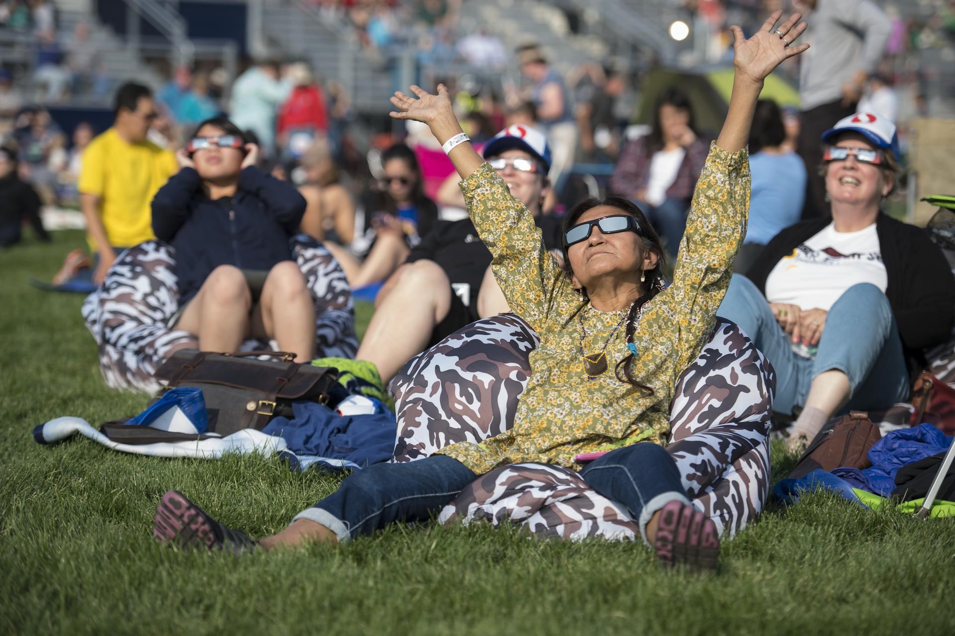 Crowd Watching Solar Eclipse