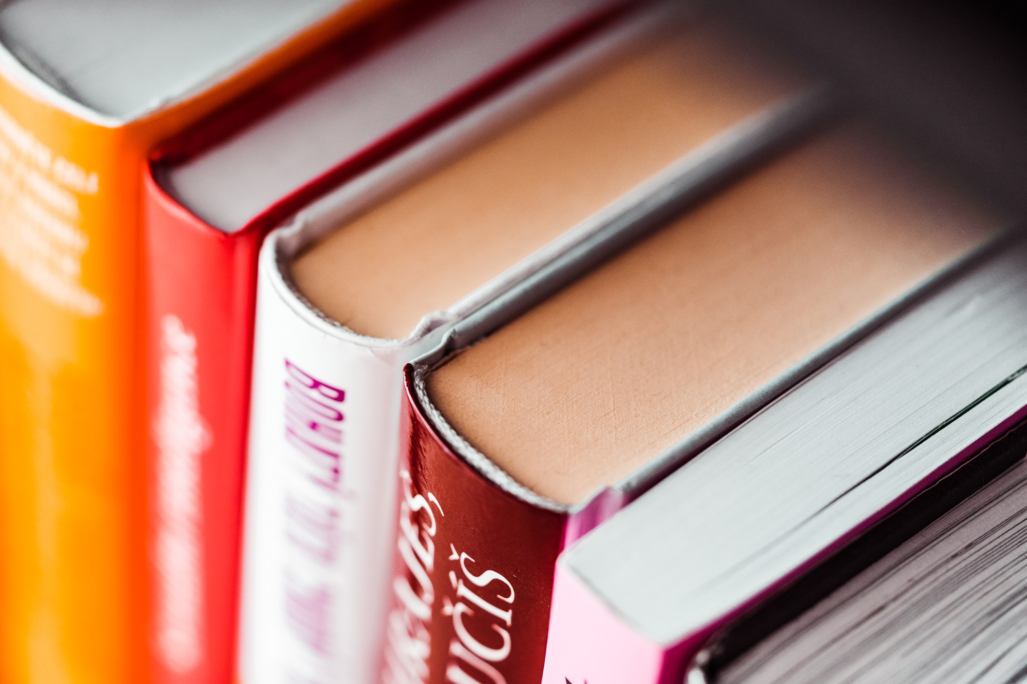 Close-Up of Books on a Bookshelf