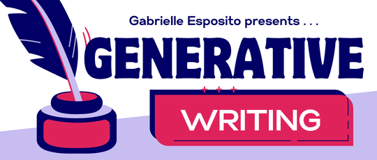 Generative Writing with a graphic of an inkwell and quill.