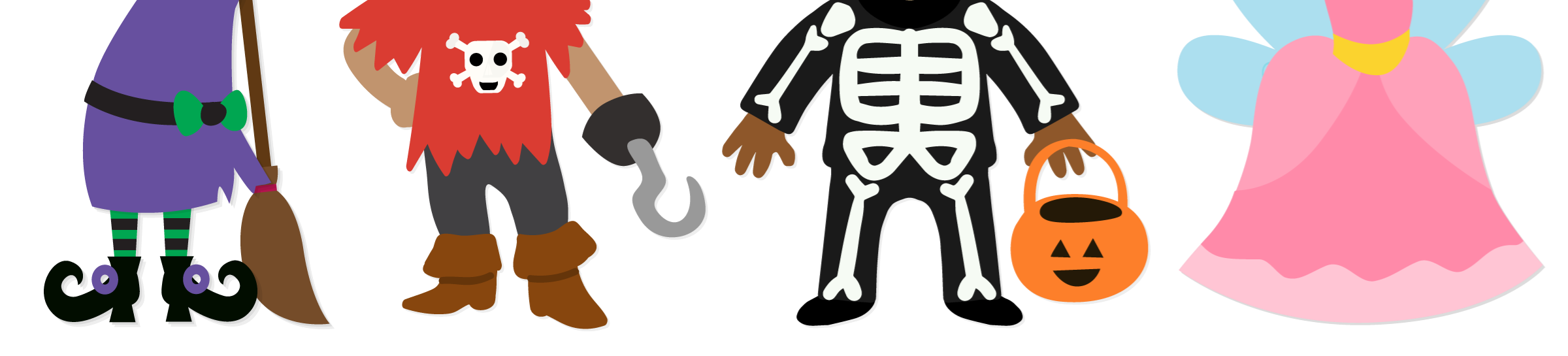 Backgrounds - Trick or Treaters Headers 1