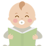 Icons - Baby Reading a Book - Boy
