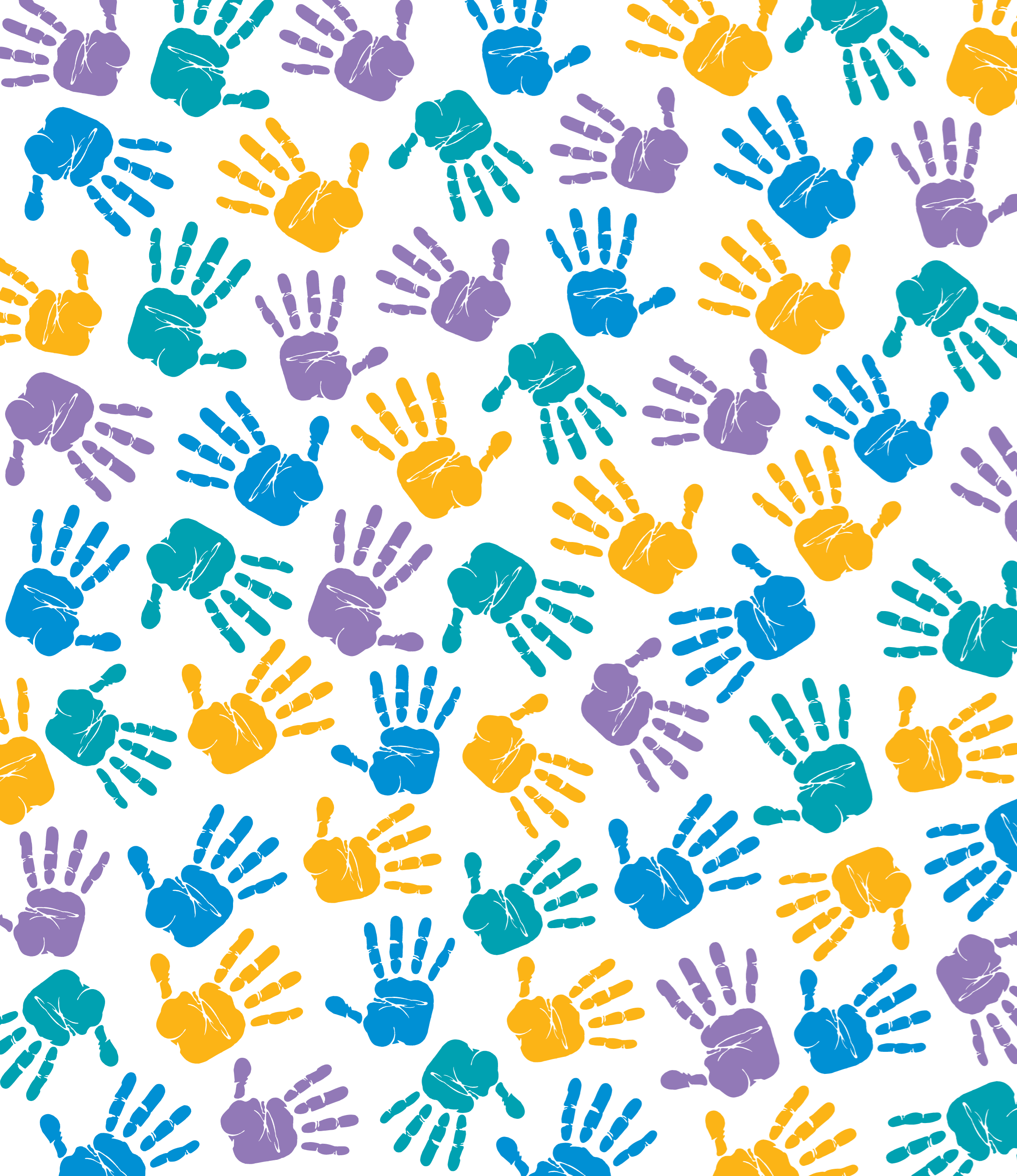 Handprint Backgrounds Pattern Teal