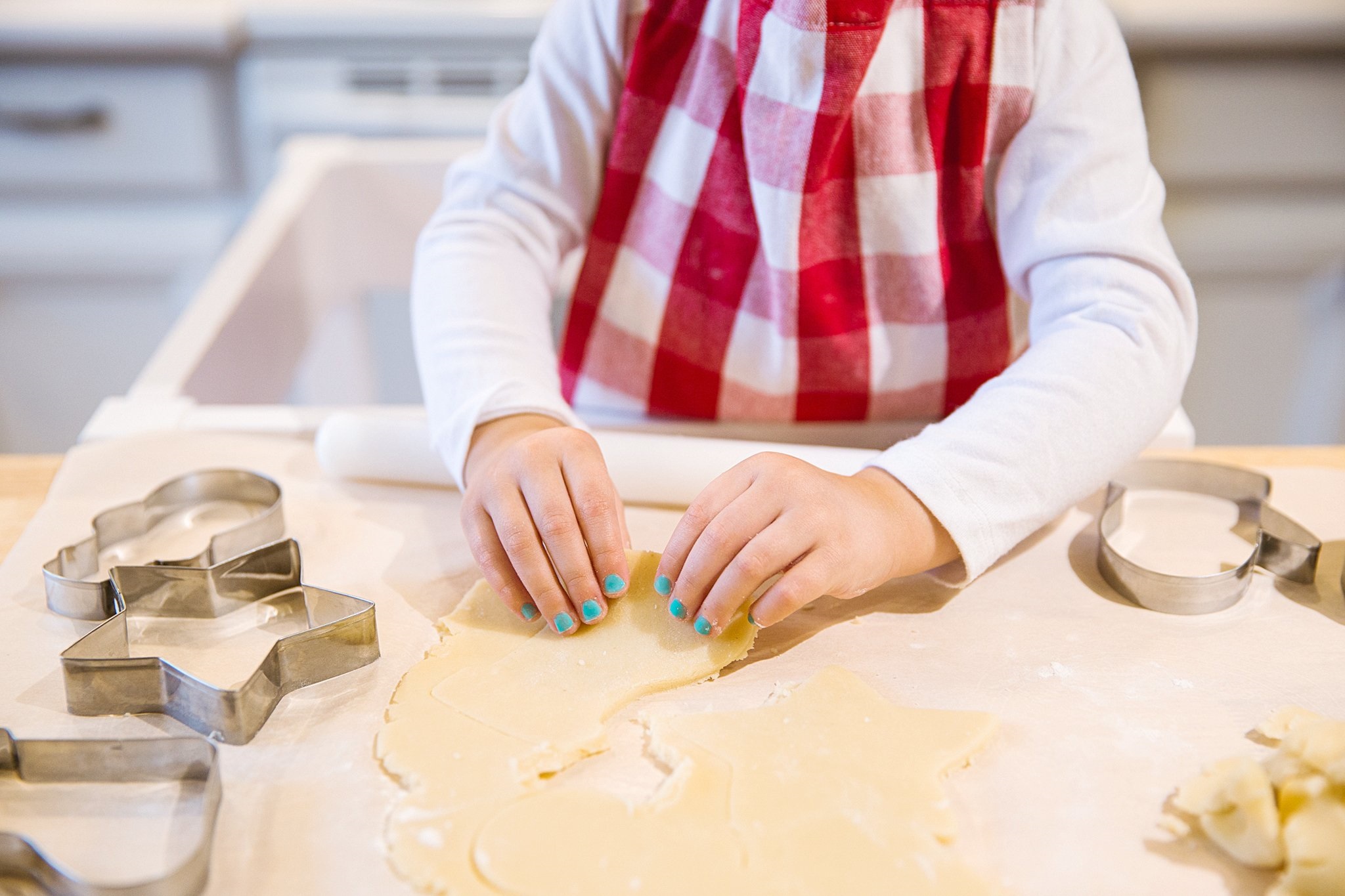Child Preparing Dough for Cookies