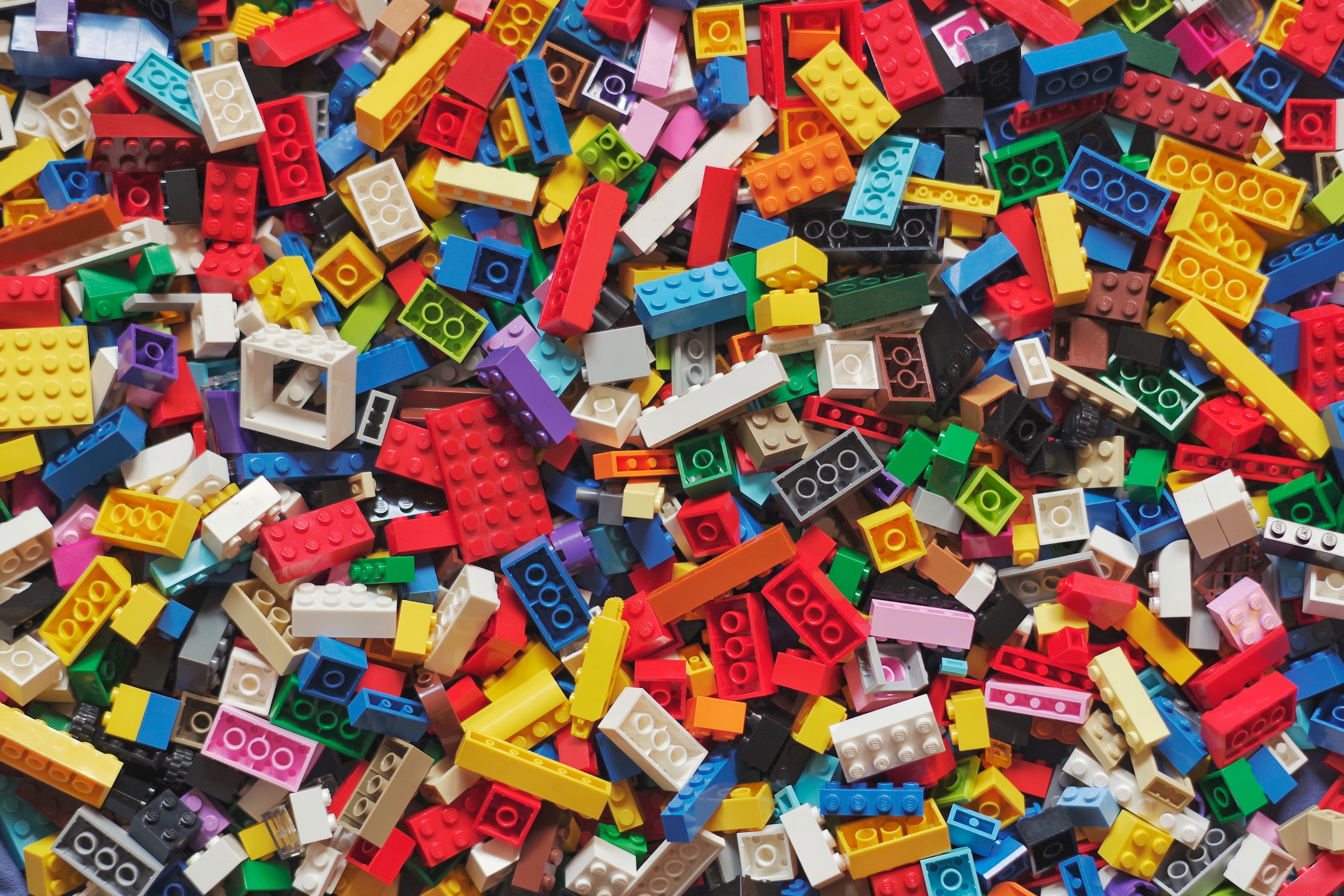Close-up Shot of a Pile of Blocks