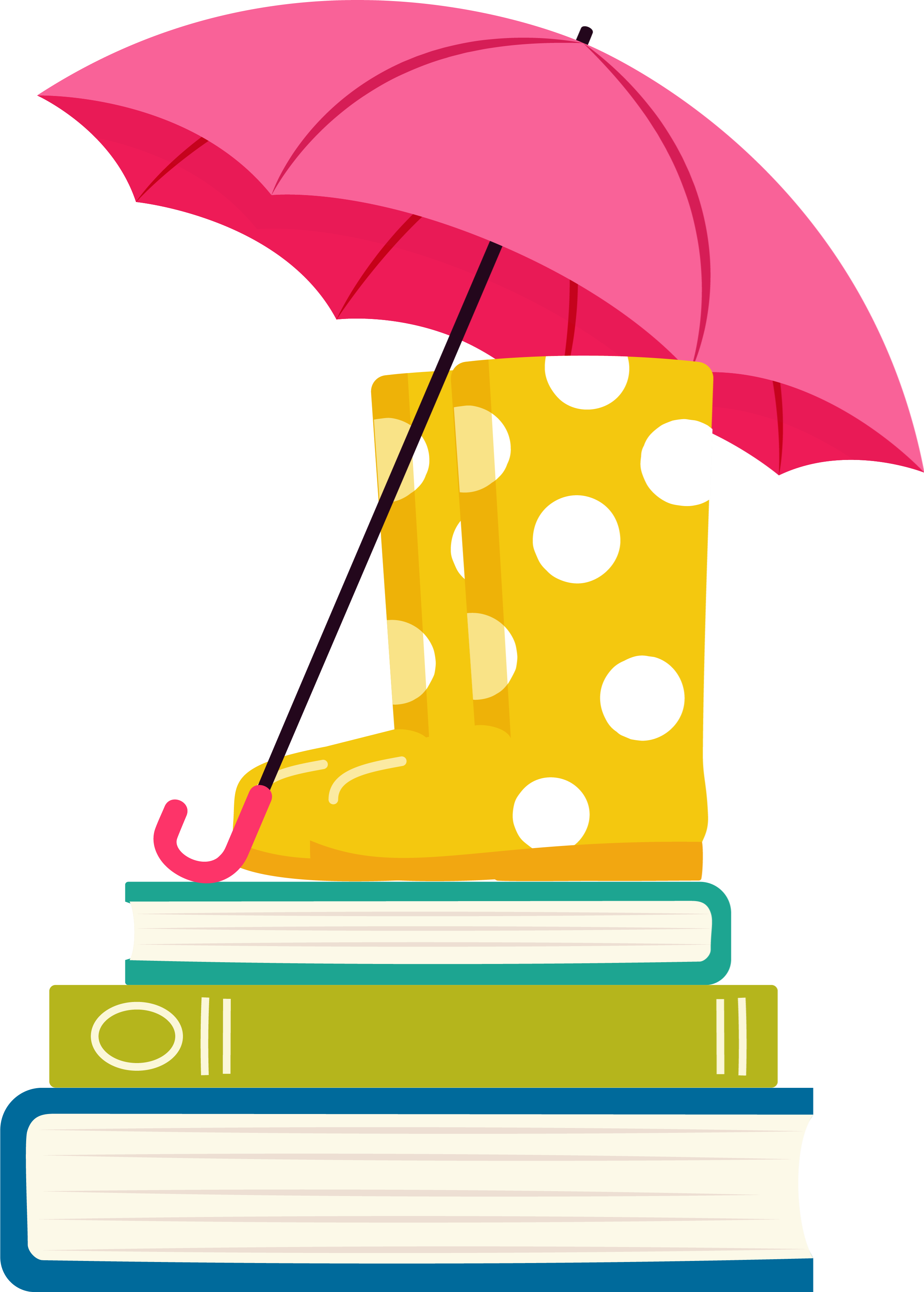Icons - Books and Boots - Yellow Pink