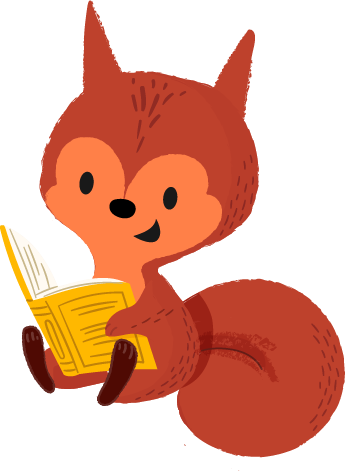 Icons - Squirrel with Book - Yellow