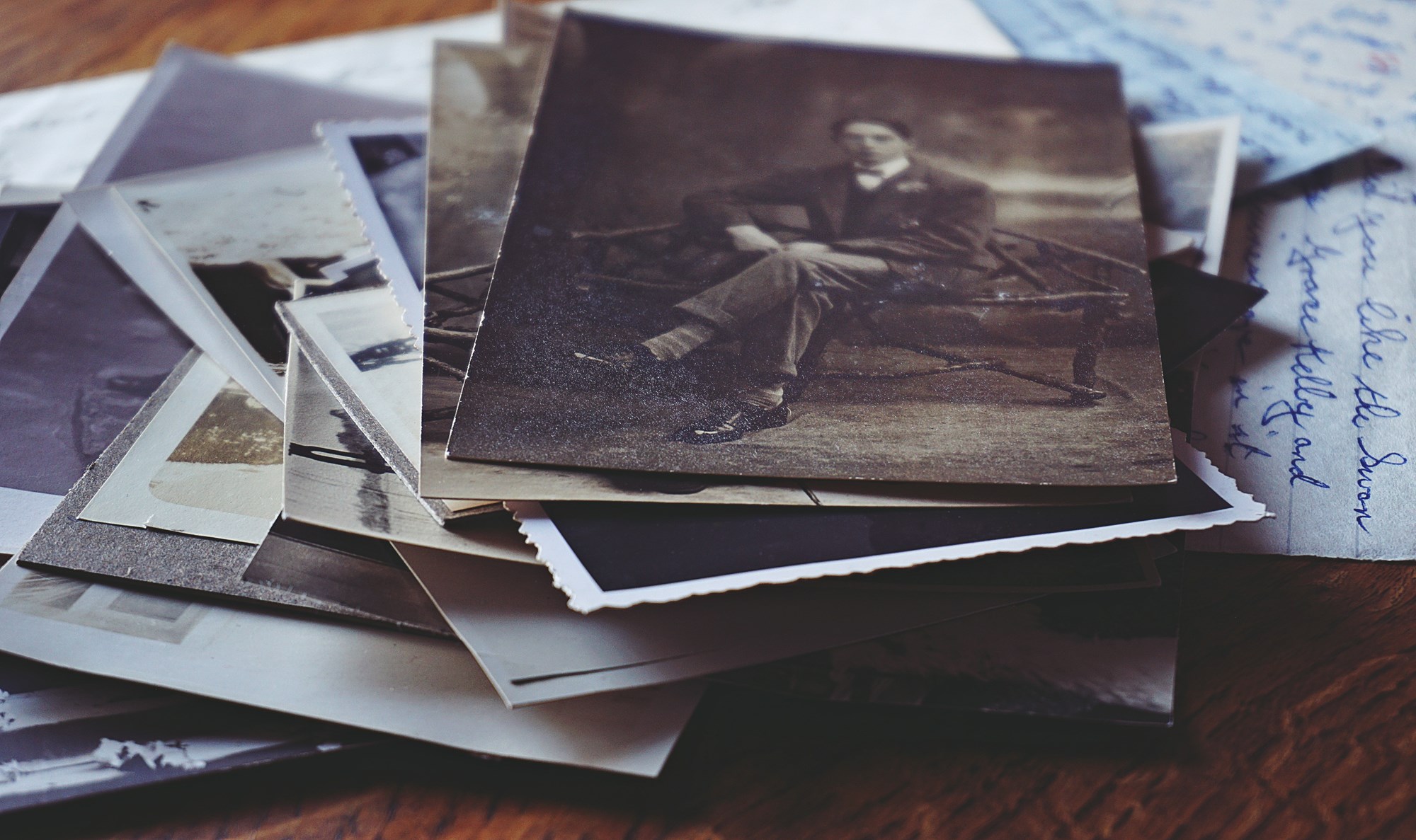 Old Family Photos on Table