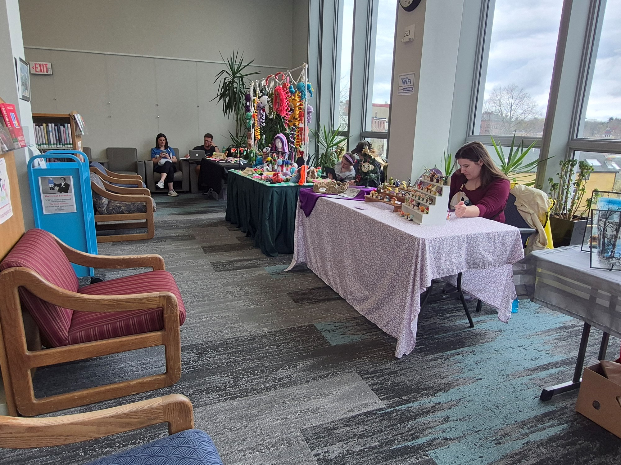 Vendors in the Godino Mystery Wing of the library,