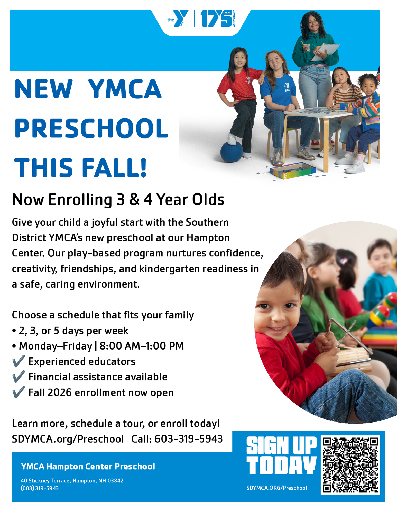New YMCA Preschool this fall!