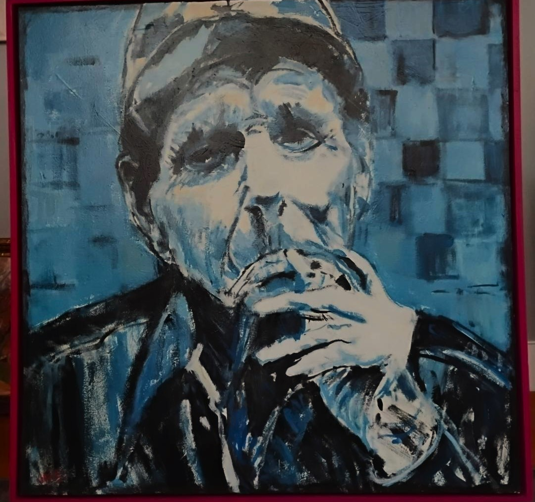 Painting of Herbert Huncke by August artist Bruce Jones.