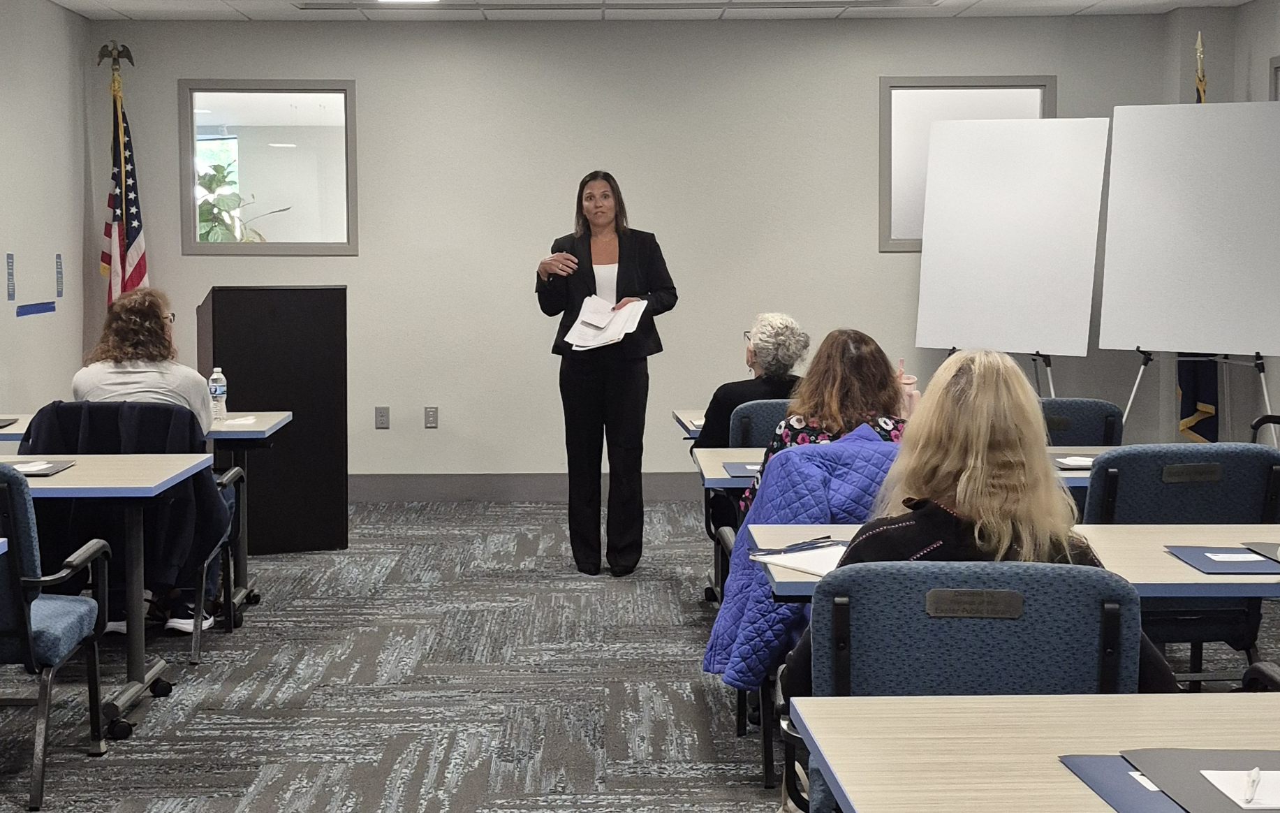 Edward Jones representatives presenting in the Meeting Room.