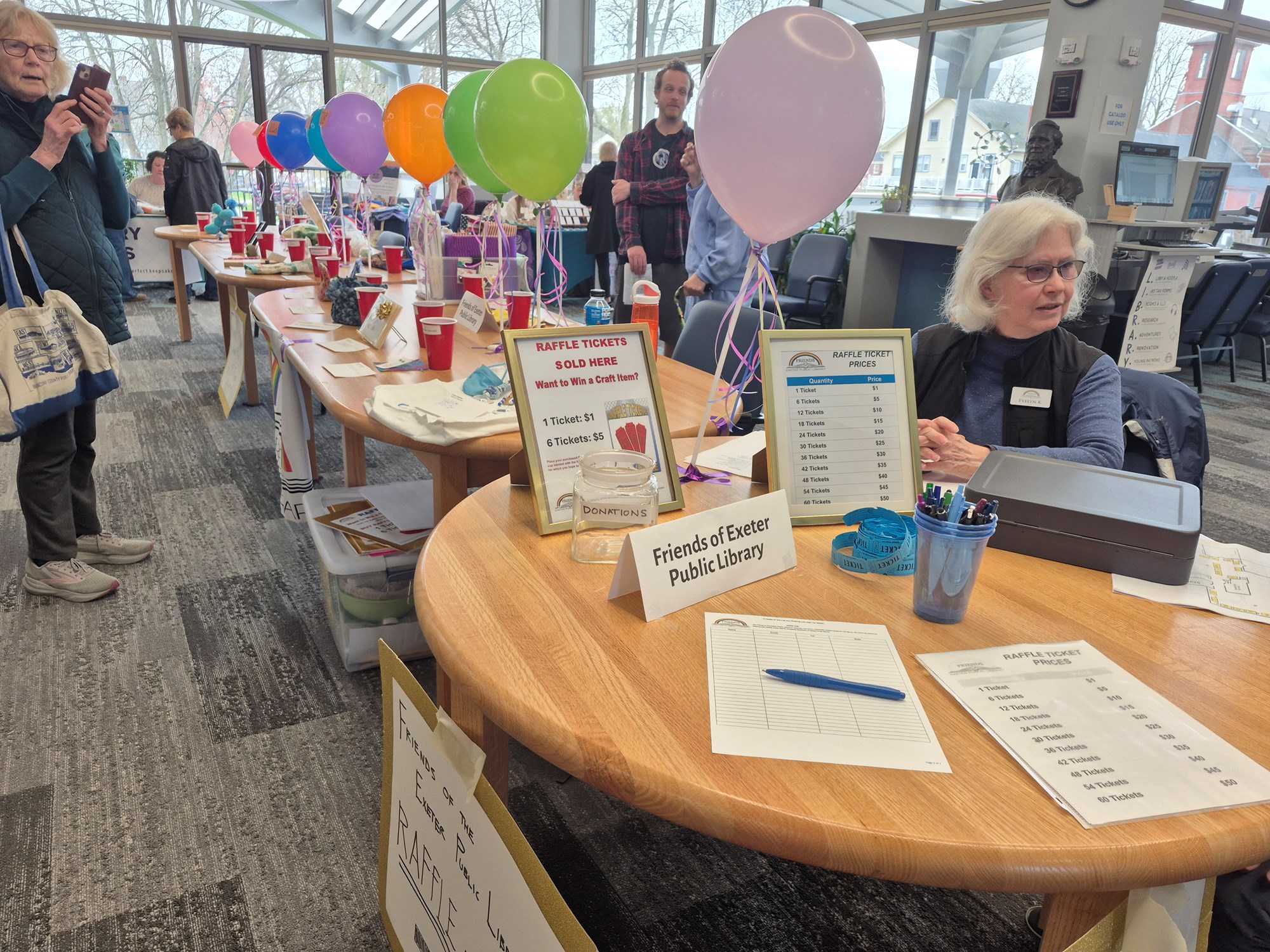 The Friends of EPL raffle table at the Spring Craft Fair.
