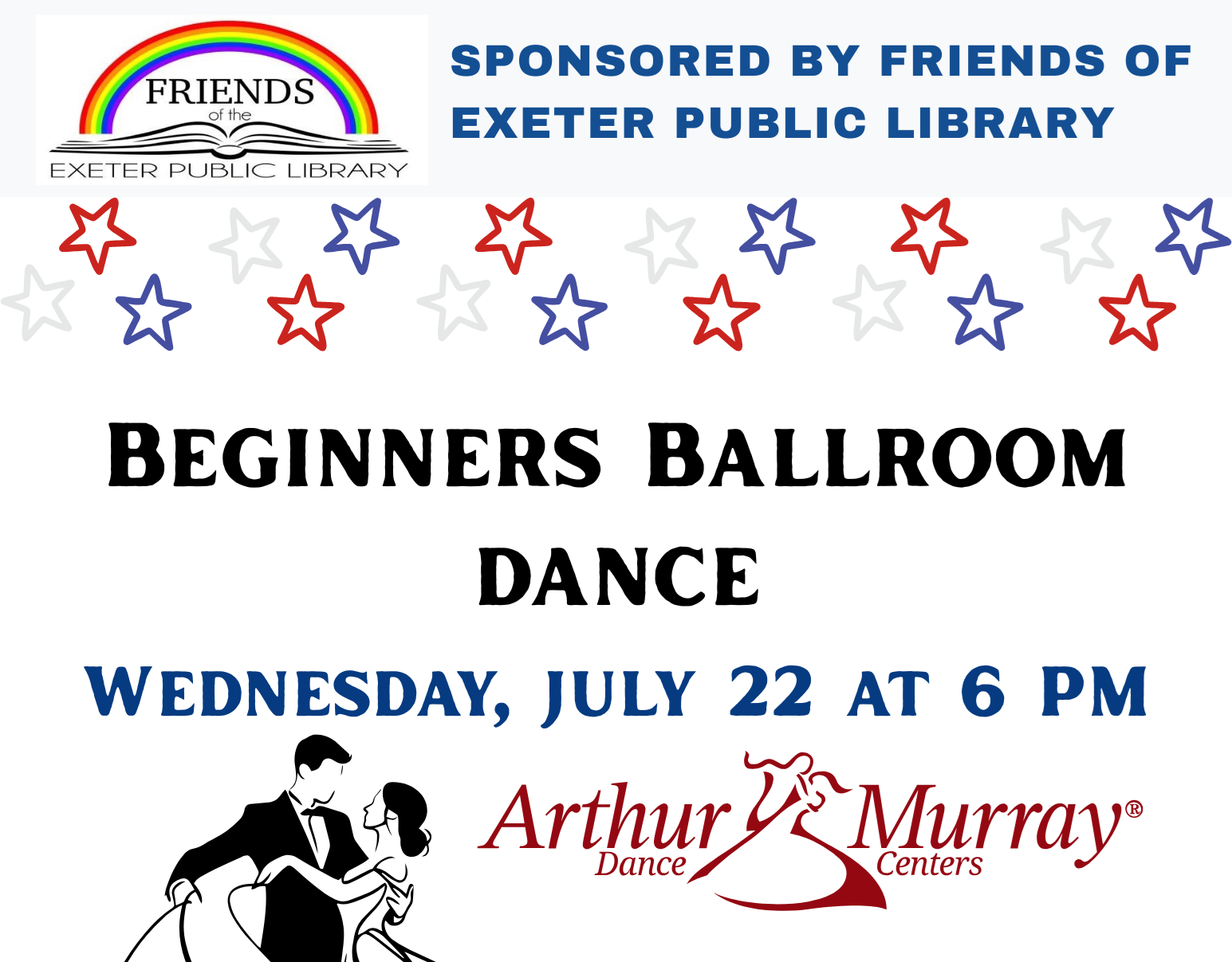 Adult Summer Reading: Beginners Ballroom Dance on Wednesday, July 22 at 6 PM.