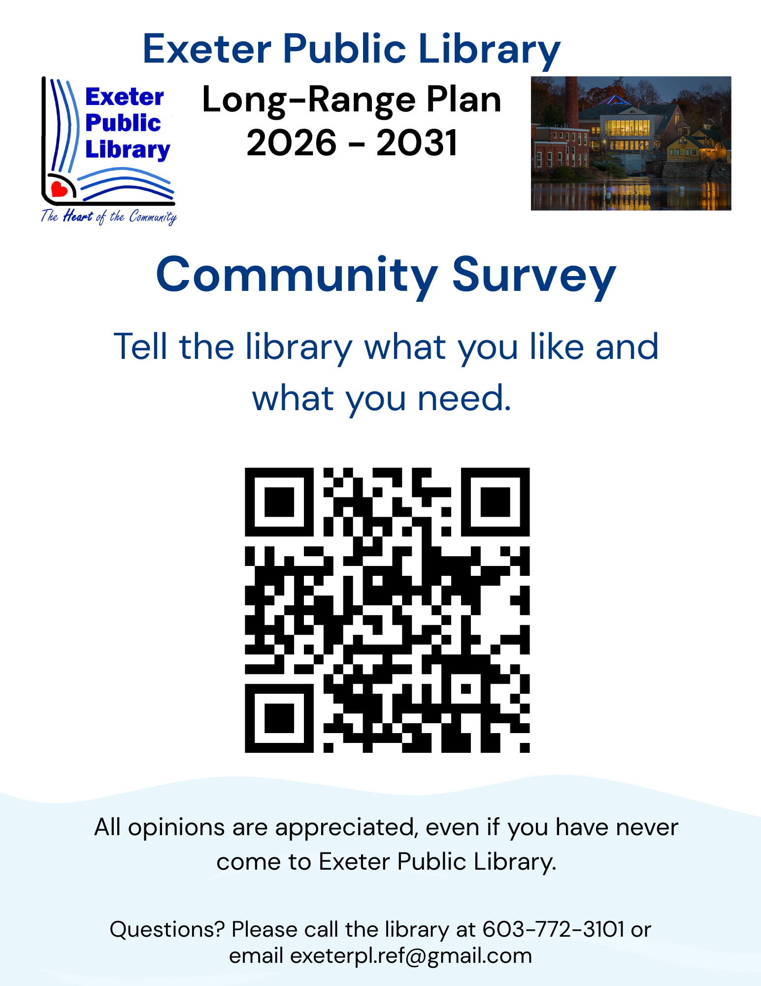 Community Survey: Tell the library what you like and what you need.