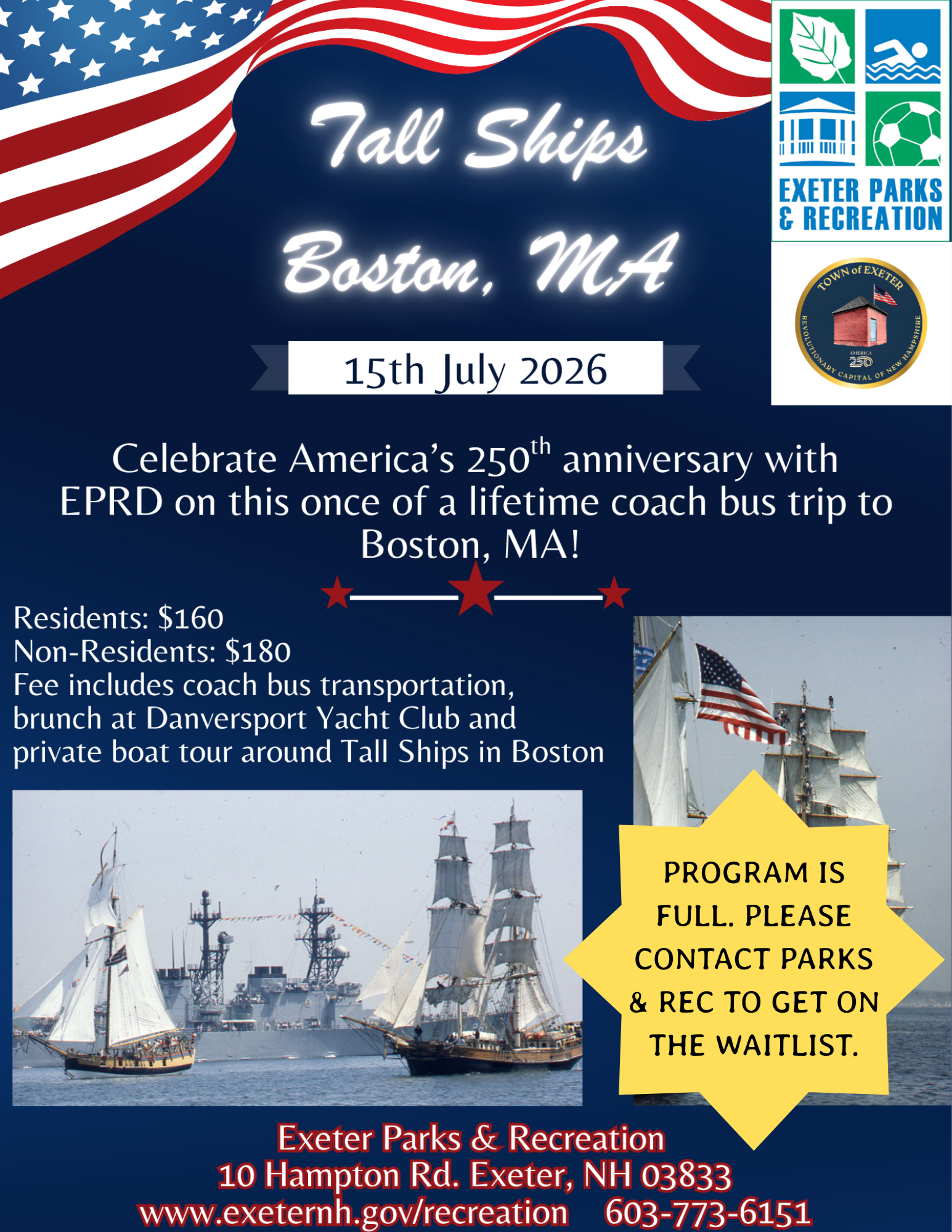 Tall Ships in Boston, MA with Parks & Rec on Wednesday, July 15.