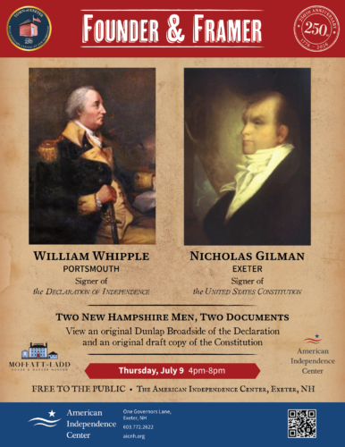 Founder & Framer at the American Independence Center on Thursday, July 9 from 4 - 8 PM.