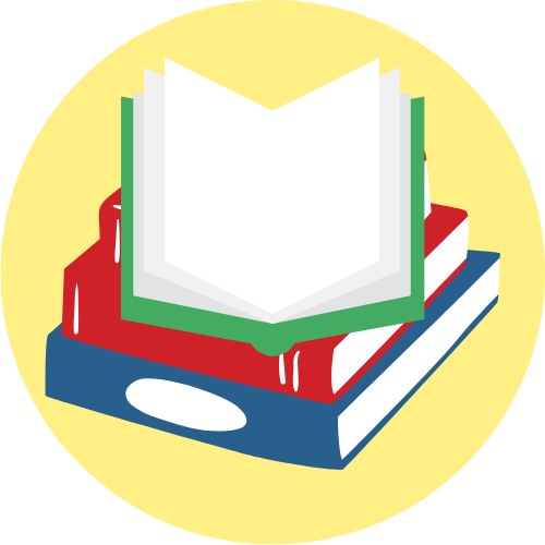 Page Turners logo: A pile of books with the top book lying open Page Turners logo: A pile of books with the top book lying open