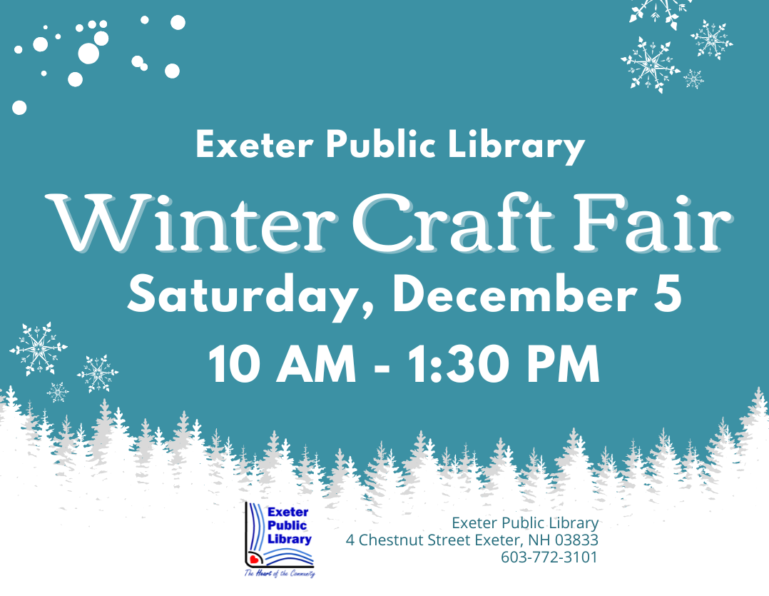 Winter Craft Fair on Saturday, December 5 from 10 AM - 1:30 PM.