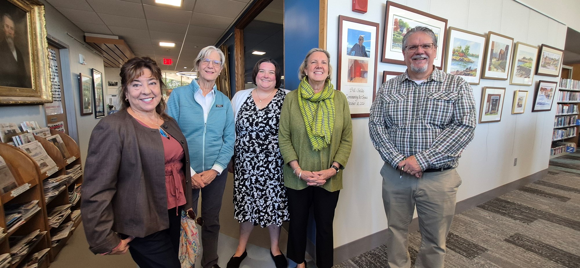 Bill Childs's children with the library's Director and members of the Trustees.