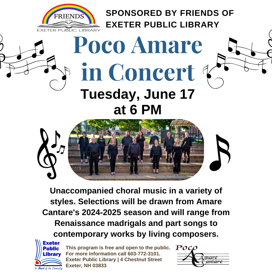 Poco Amare in Concert on Tuesday, June 17 at 6 PM.