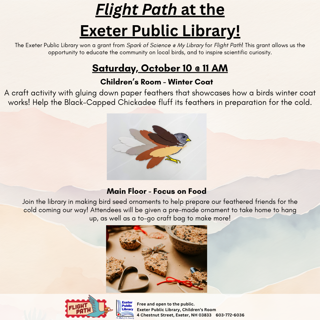 Flight Path at Exeter Public Library on Saturday, October 10 at 11 AM.