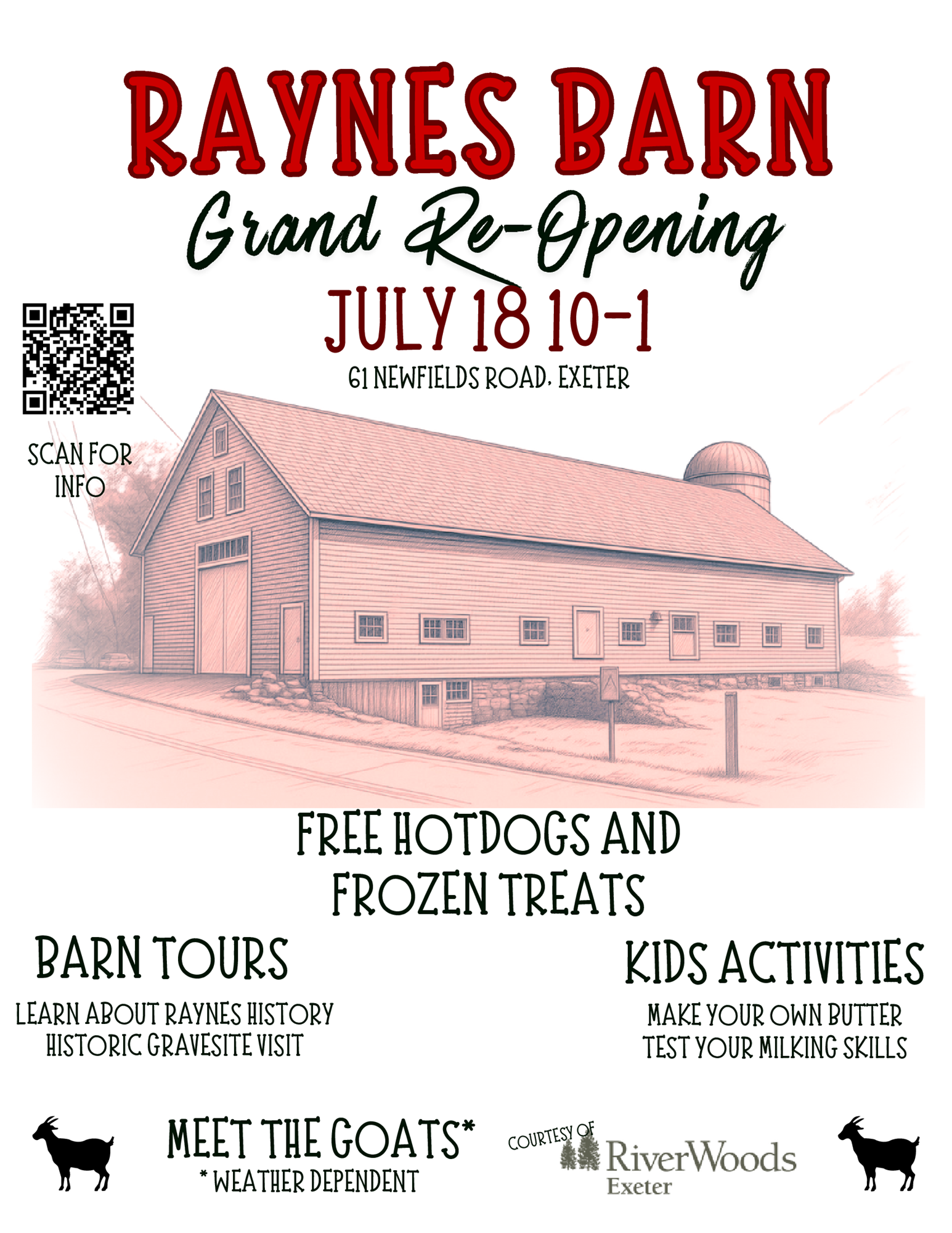 Raynes Barn Grand Reopening on Saturday, July 18 from 10 AM - 1 PM. Raynes Barn Grand Reopening on Saturday, July 18 from 10 AM - 1 PM.