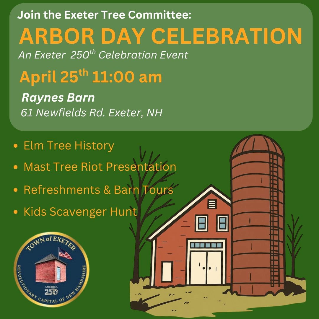 Arbor Day Celebration on Saturday, April 25 at 11 AM at Raynes Barn.