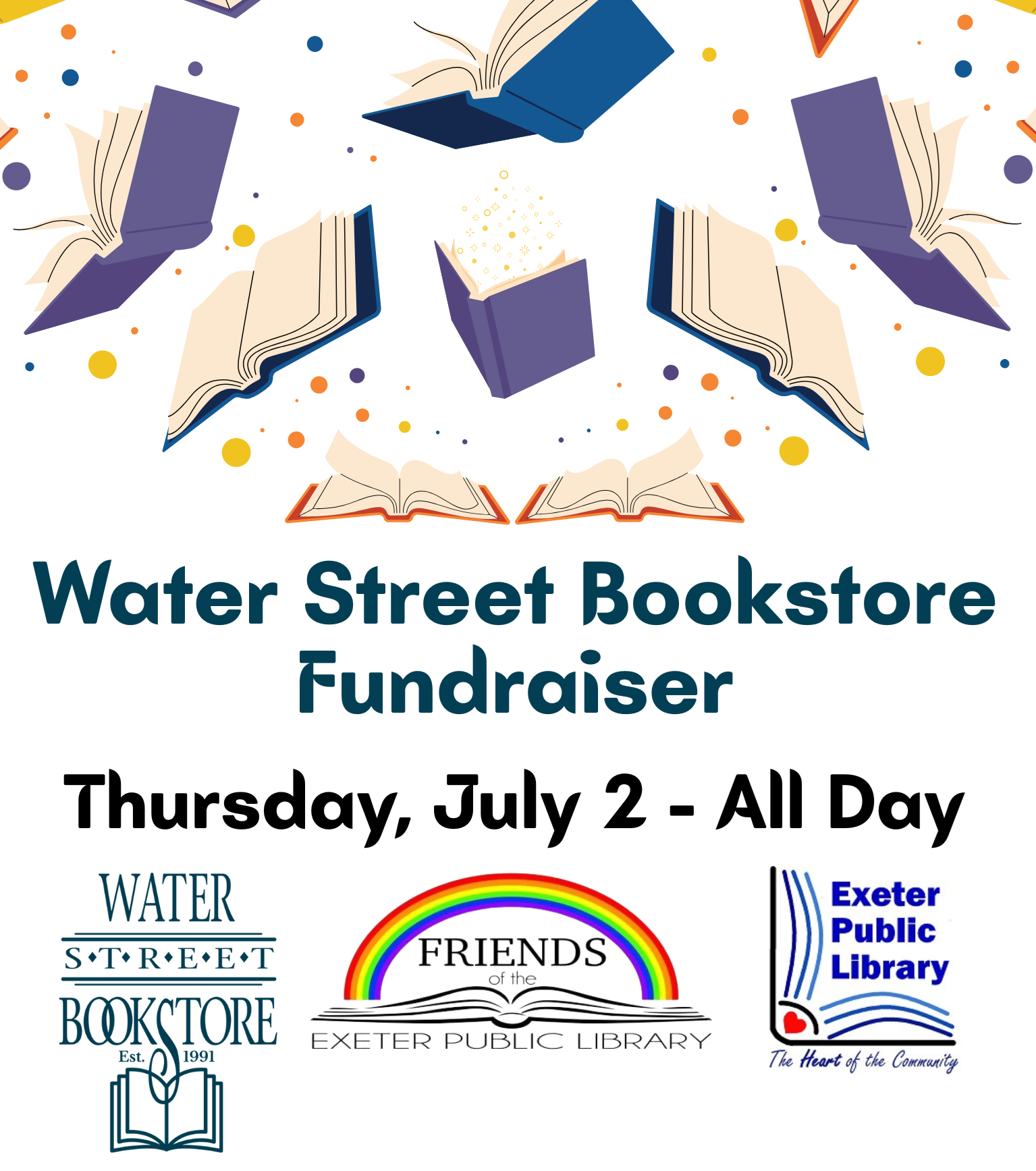 Water Street Bookstore Fundraiser all day Thursday, July 2.