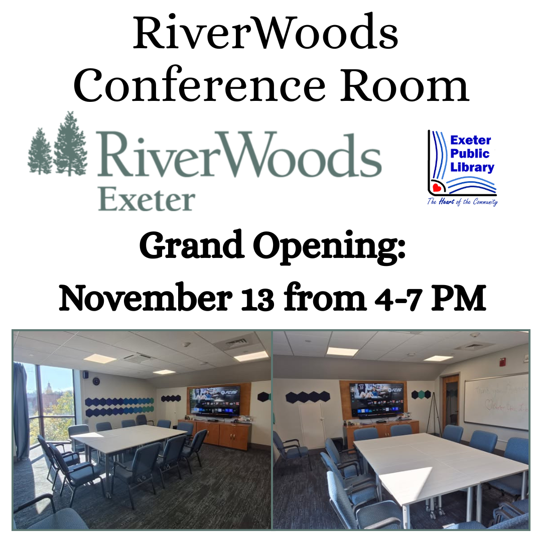 Riverwoods Conference Room Grand Opening on Thursday, November 13 from 4 - 7 PM.