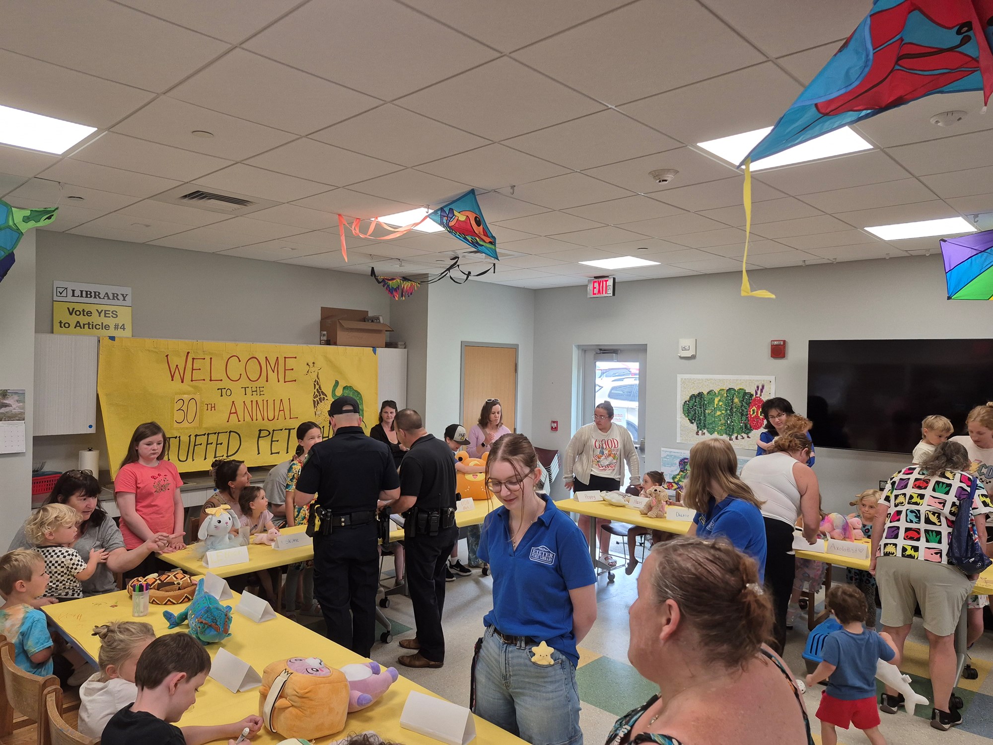 Stuffed Pet Show in the Craft Room of the Children's Room.