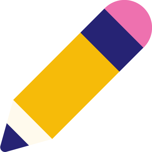 Flat design of a yellow pencil