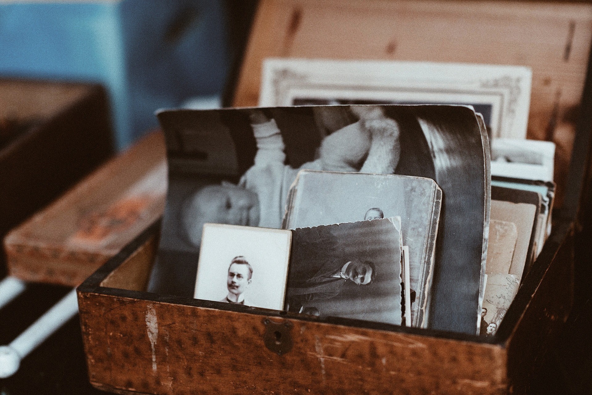 Close-Up Shot of Old Vintage Photos