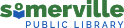 Somerville Public Library logo in bold blue and green.