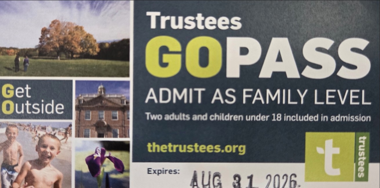 A photo of a go pass from the Trustees of the Reservations. Includes link to reserve one on our website (opens in new tab).