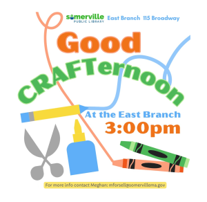 Transcript: Good craft-er-noon at the East Branch.