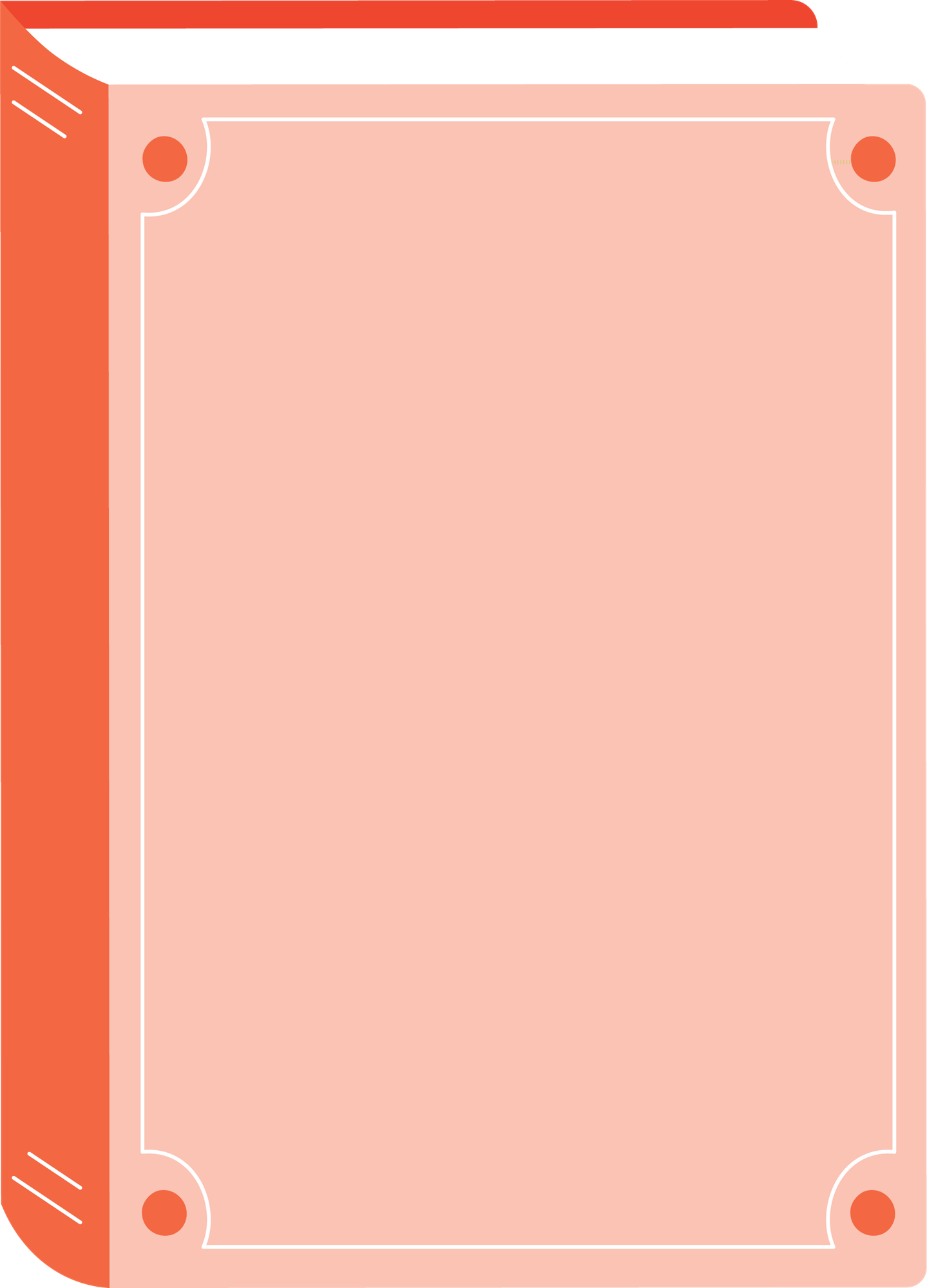 Icons - Simple Book with Ornaments - Orange