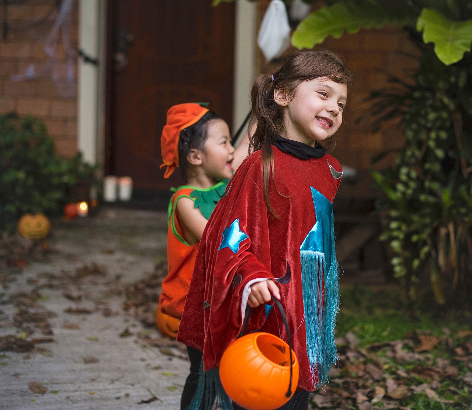 Kids out trick or treating