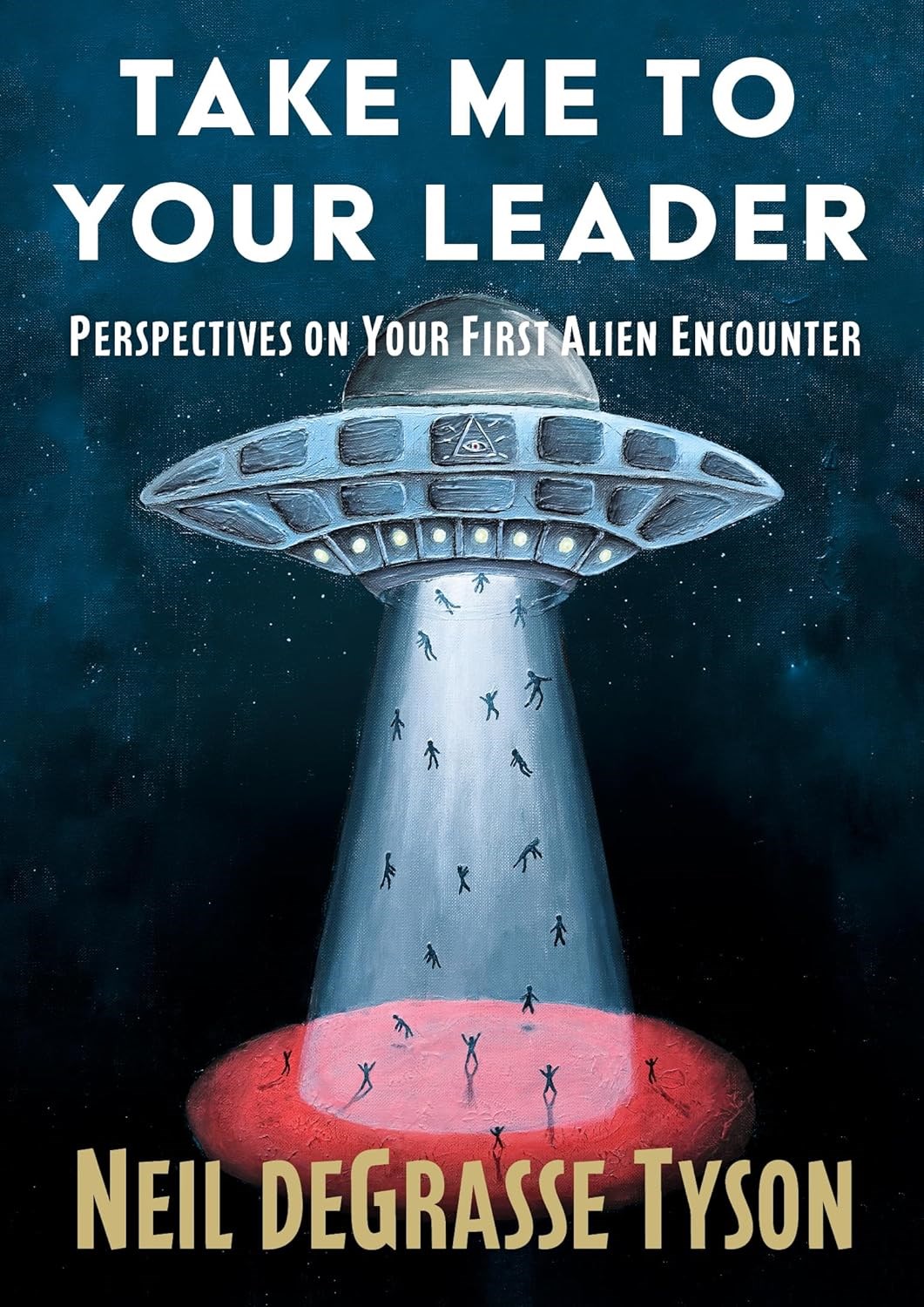 a flyer saucer sucking up humans