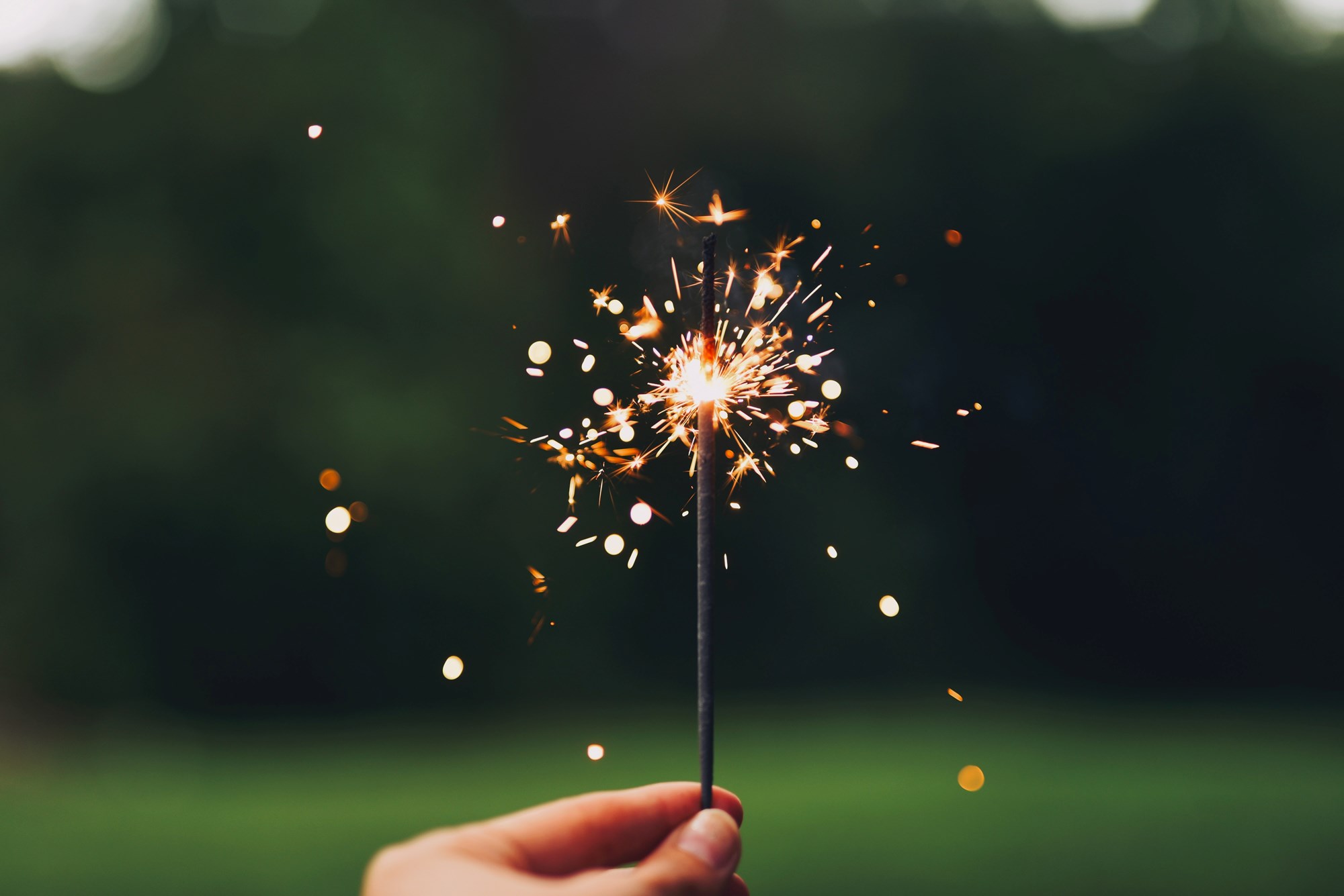 Sparkler on Outdoor Background