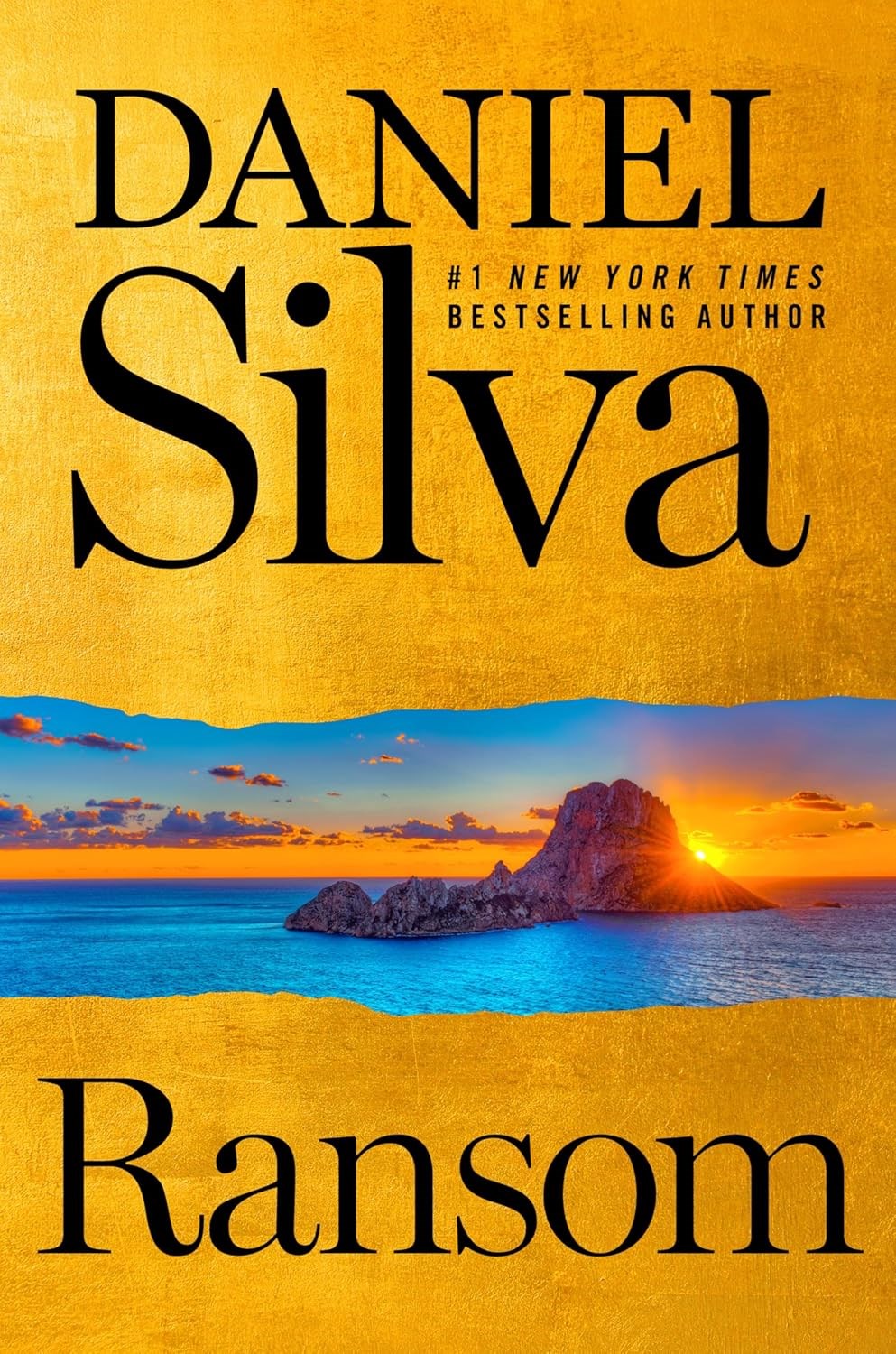 book cover with a sunrise over the ocean