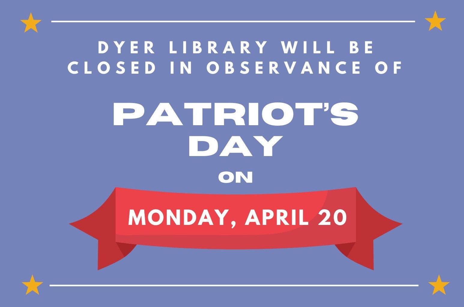 red banner on blue background