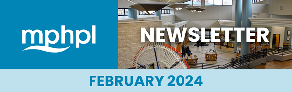 Graphic image text, 'MPHPL Newsletter FEBRUARY 2024'