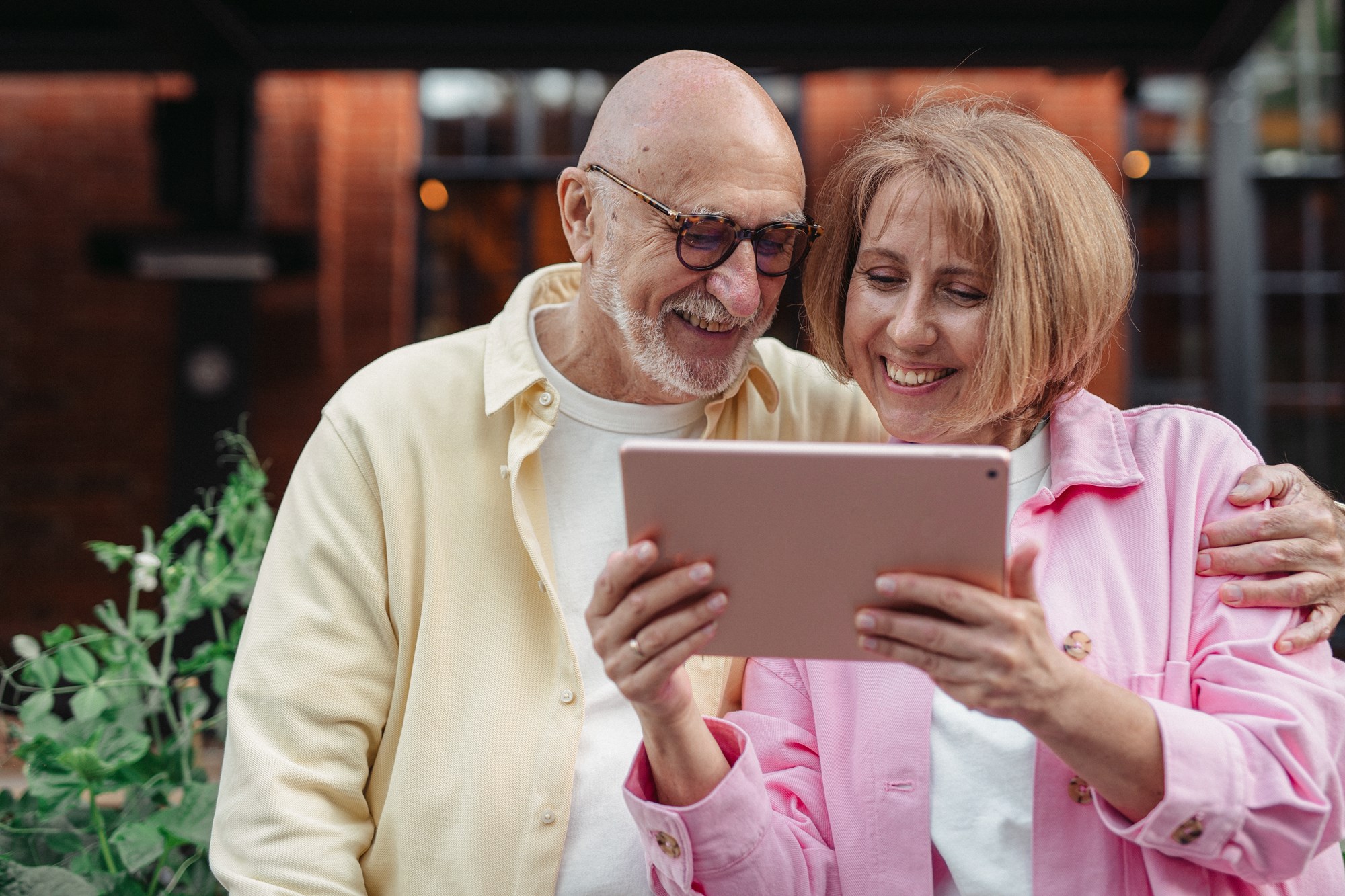 Senior Couple Looking at a Tablet